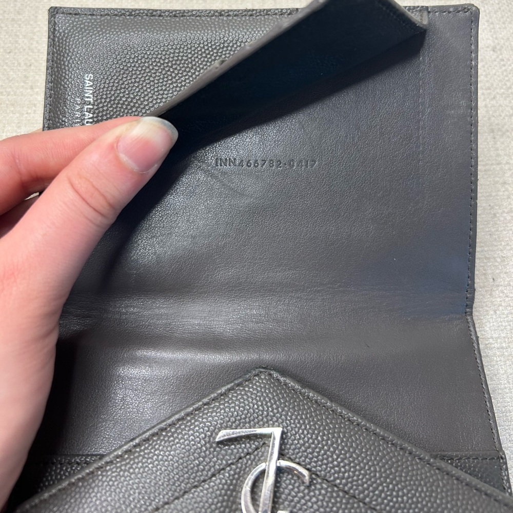 Gray Saint Laurent Compact Wallet - Picture 7 of 11
